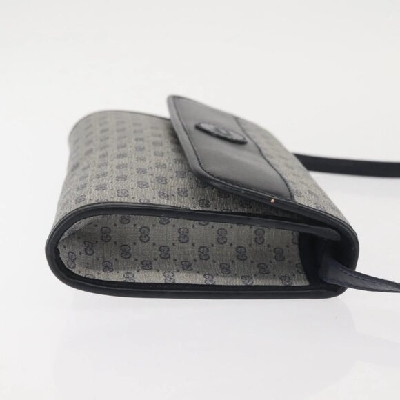 GUCCI Micro GG Supreme Shoulder Bag PVC Navy Gold 004 89 1041 Auth 144072 - Picture 4 of 15